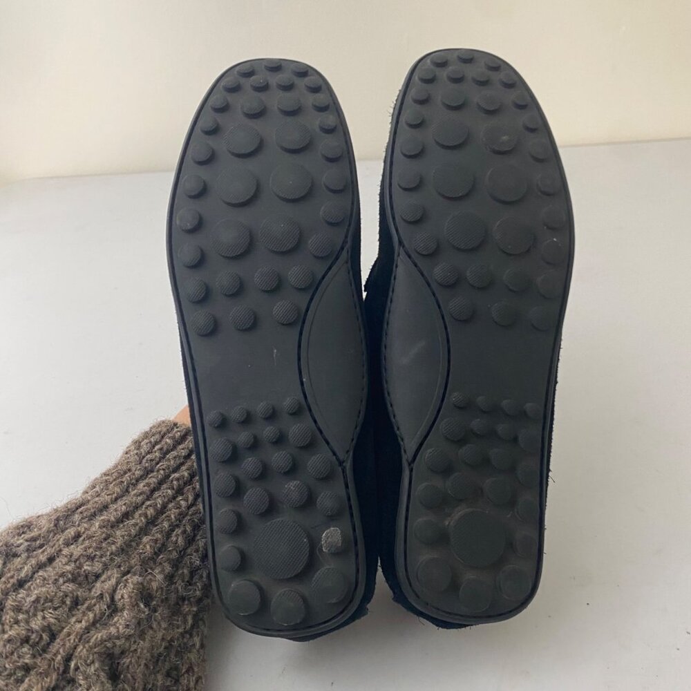 Aquatalia Flats Loafers Shoes Suede Black - Picture 7 of 10